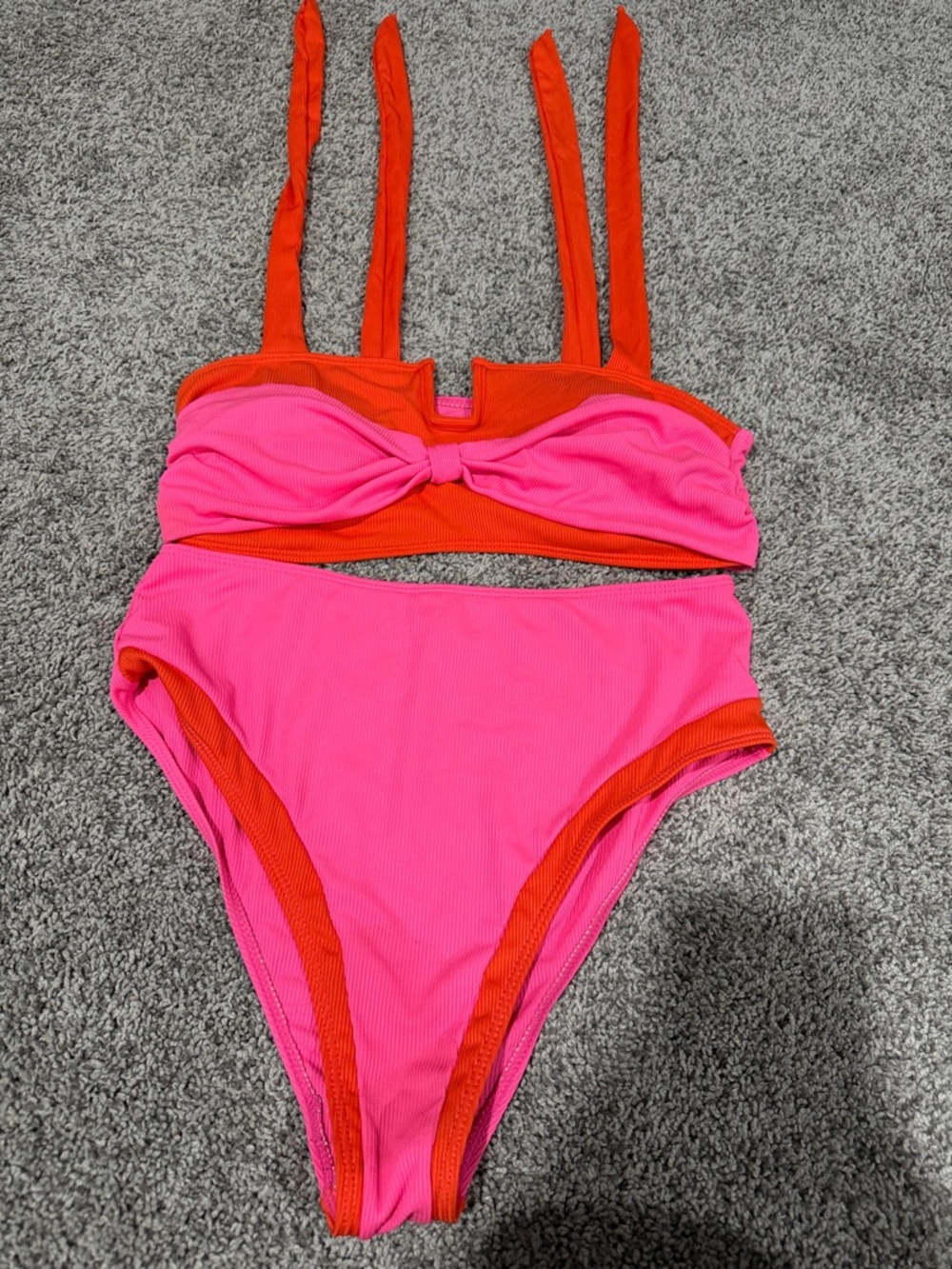 Pink & Orange Two-Piece Style Swimsuit